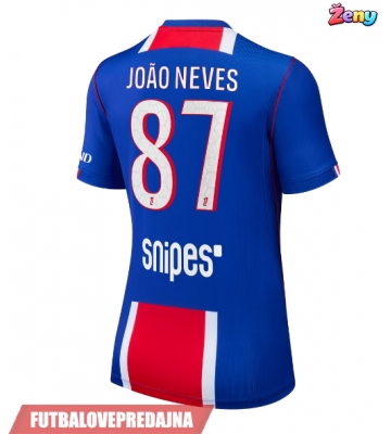 Lacne Ženy Futbalové dres Paris Saint-Germain Joao Neves #87 2026-27 Krátky Rukáv - Domáci